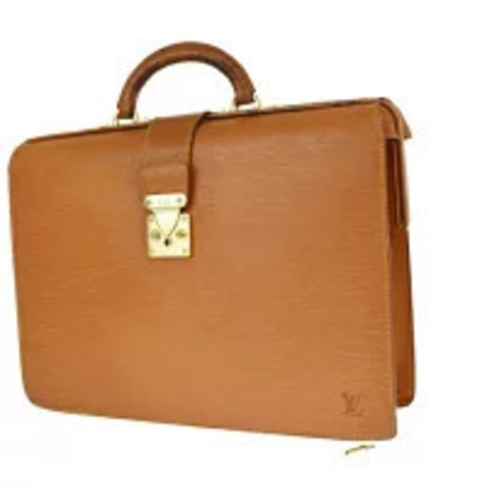 Louis Vuitton Serviette Fermoire Briefcase Business Bag Epi Brown